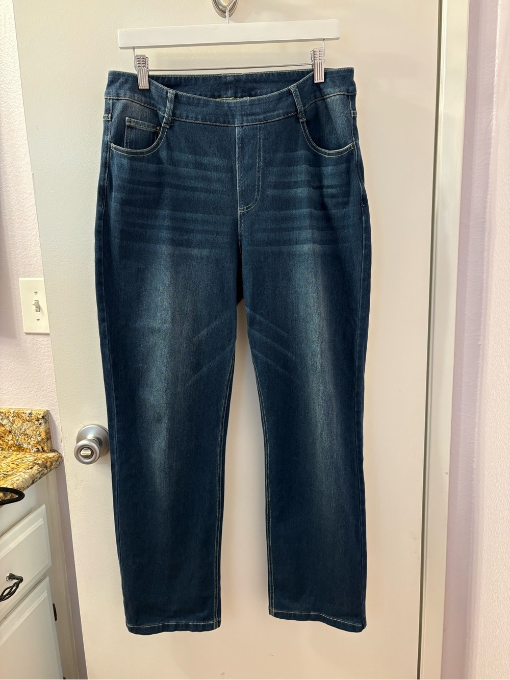 Halara Flex High Waisted Pull-On Stretchy Denim Pants Size L NWOT